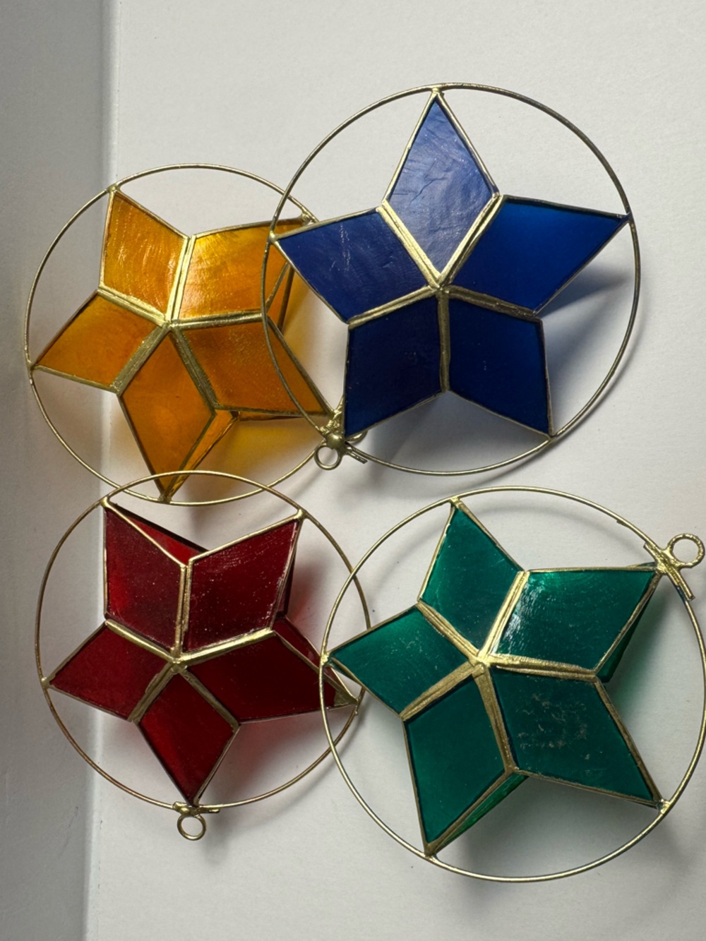 Mini Parol Capiz Ornament, Yellow, Red, Blue, & Green crafted in the Philippines